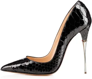FSJ Women Sexy Slip On Formal Pumps Stiletto Heels Pointy Toe Chic Party Evening Dress Ladies Work Shoes Size 4-15 US