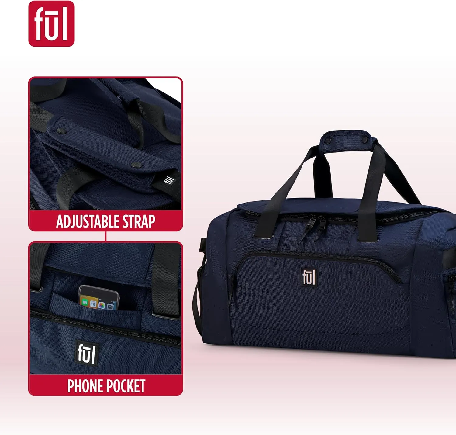 FUL Tactics 22 Inch Duffel Bag, Siege Small Travel Carry on Luggage with Handles and Shoulder Strap