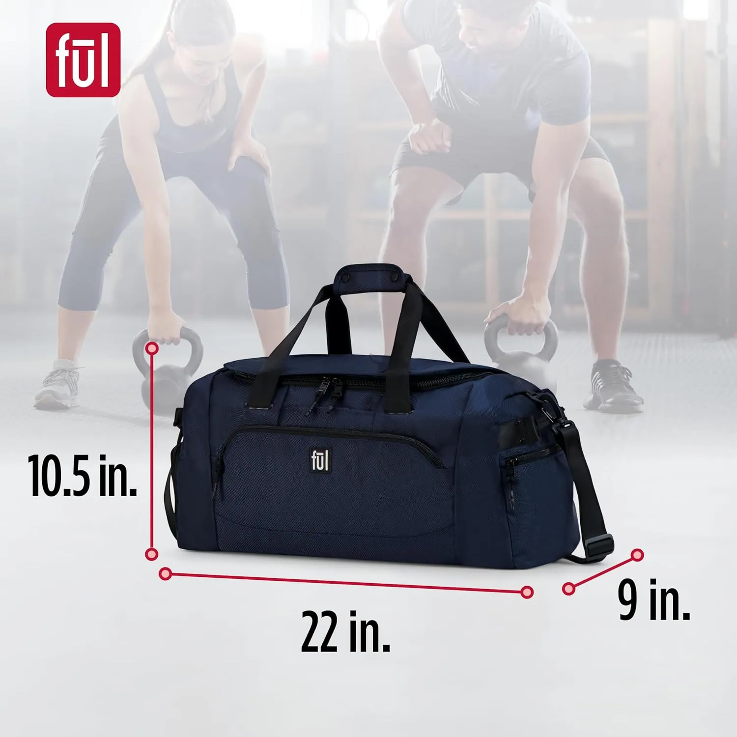FUL Tactics 22 Inch Duffel Bag, Siege Small Travel Carry on Luggage with Handles and Shoulder Strap