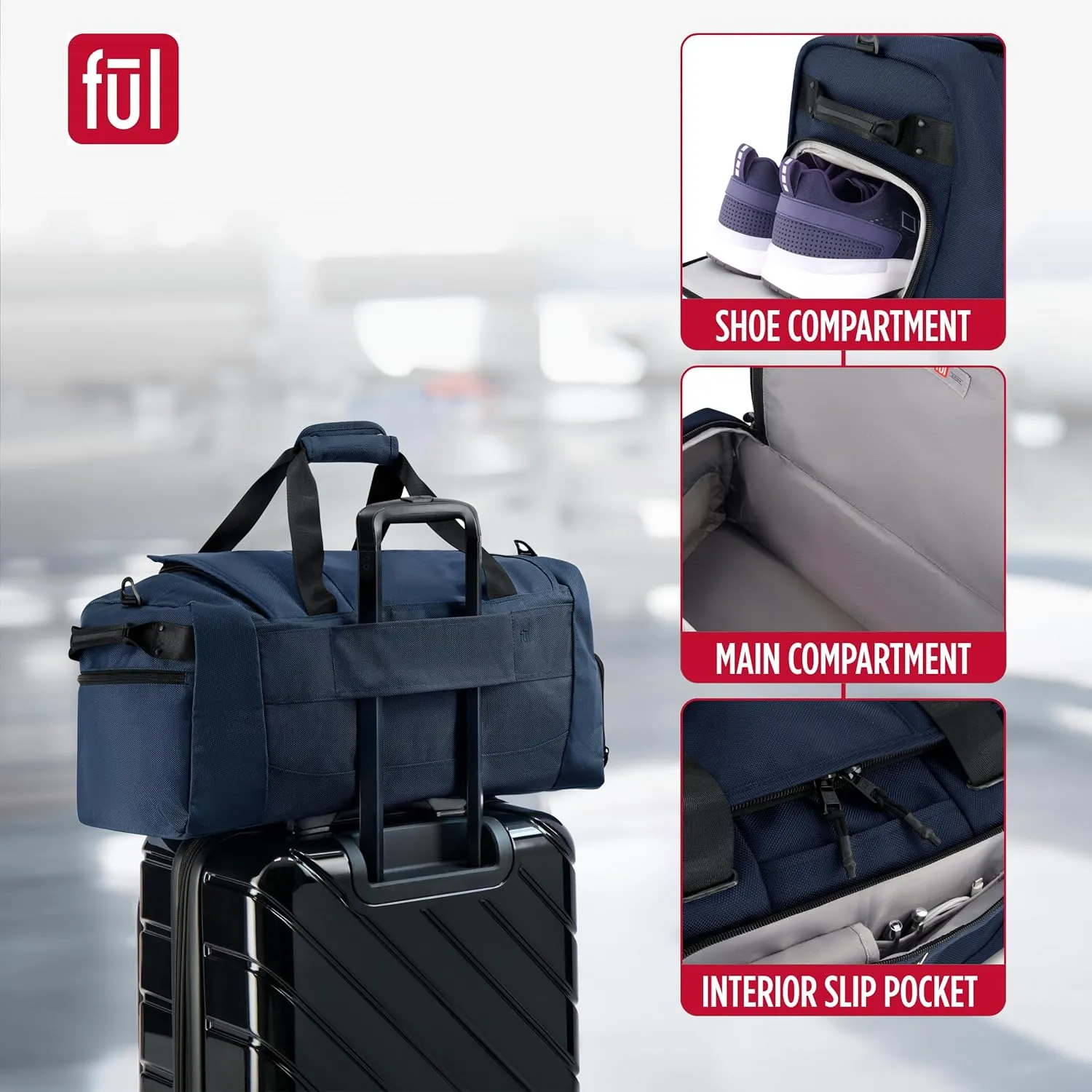 FUL Tactics 22 Inch Duffel Bag, Siege Small Travel Carry on Luggage with Handles and Shoulder Strap