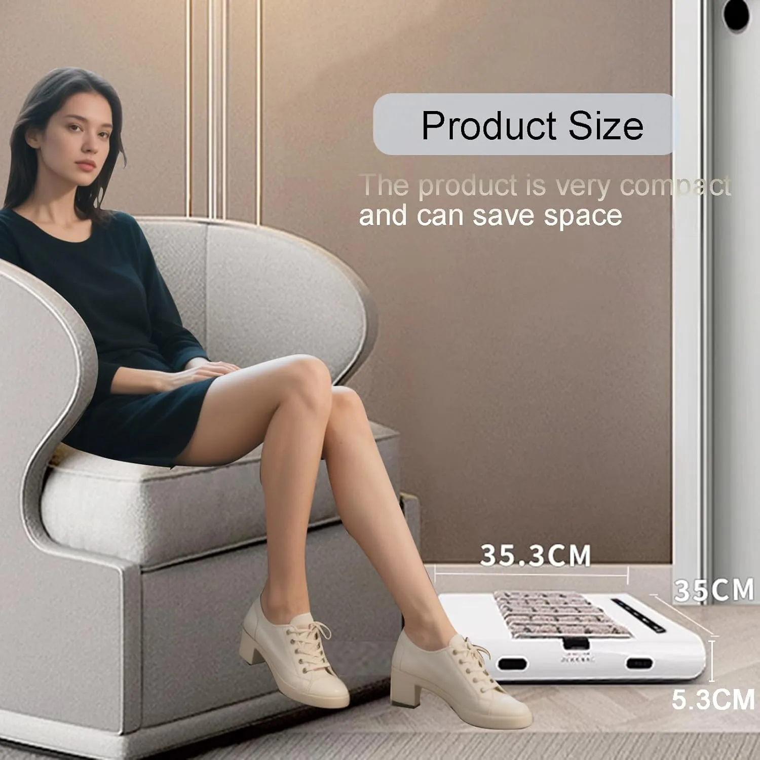 Fully Automatic Sole Cleaning Machine, Automatic Induction Shoe Polisher, Shoe Polishing Machine,Waterless Shoes Sole Cleaning Equipment with 1000PA Suction (White, 35 × 35.3 × 5.3cm)