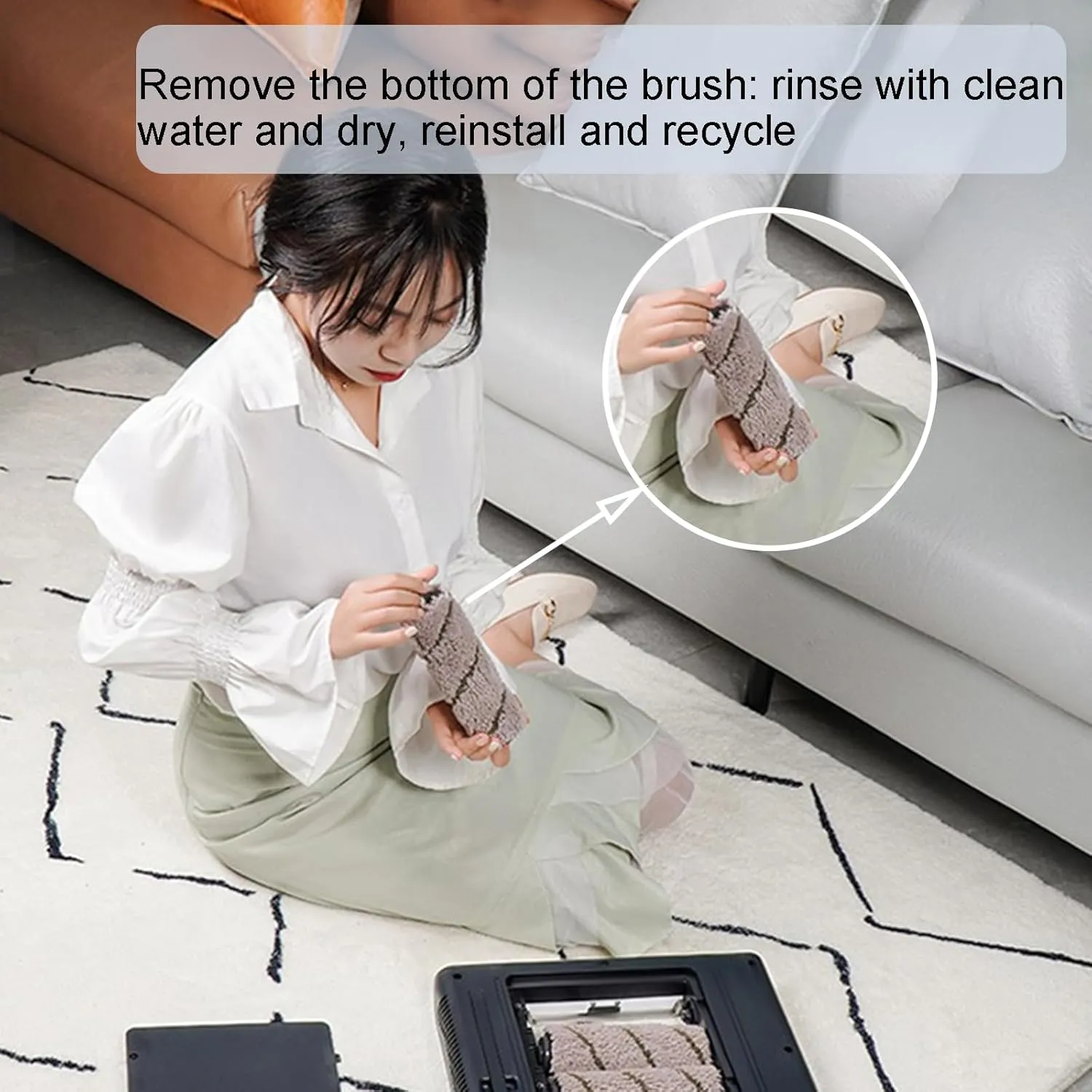 Fully Automatic Sole Cleaning Machine, Automatic Induction Shoe Polisher, Shoe Polishing Machine,Waterless Shoes Sole Cleaning Equipment with 1000PA Suction (White, 35 × 35.3 × 5.3cm)