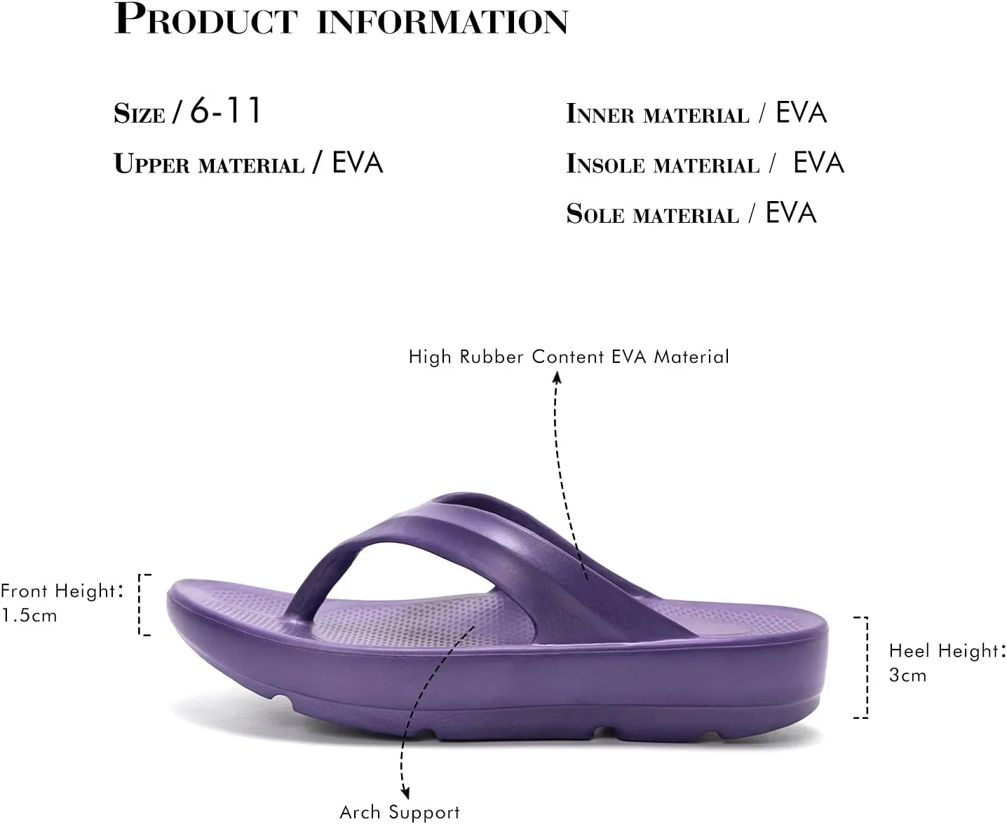 FUNKYMONKEY Women's Thong Flip Flop Ultra Soft Arch Support Sandals