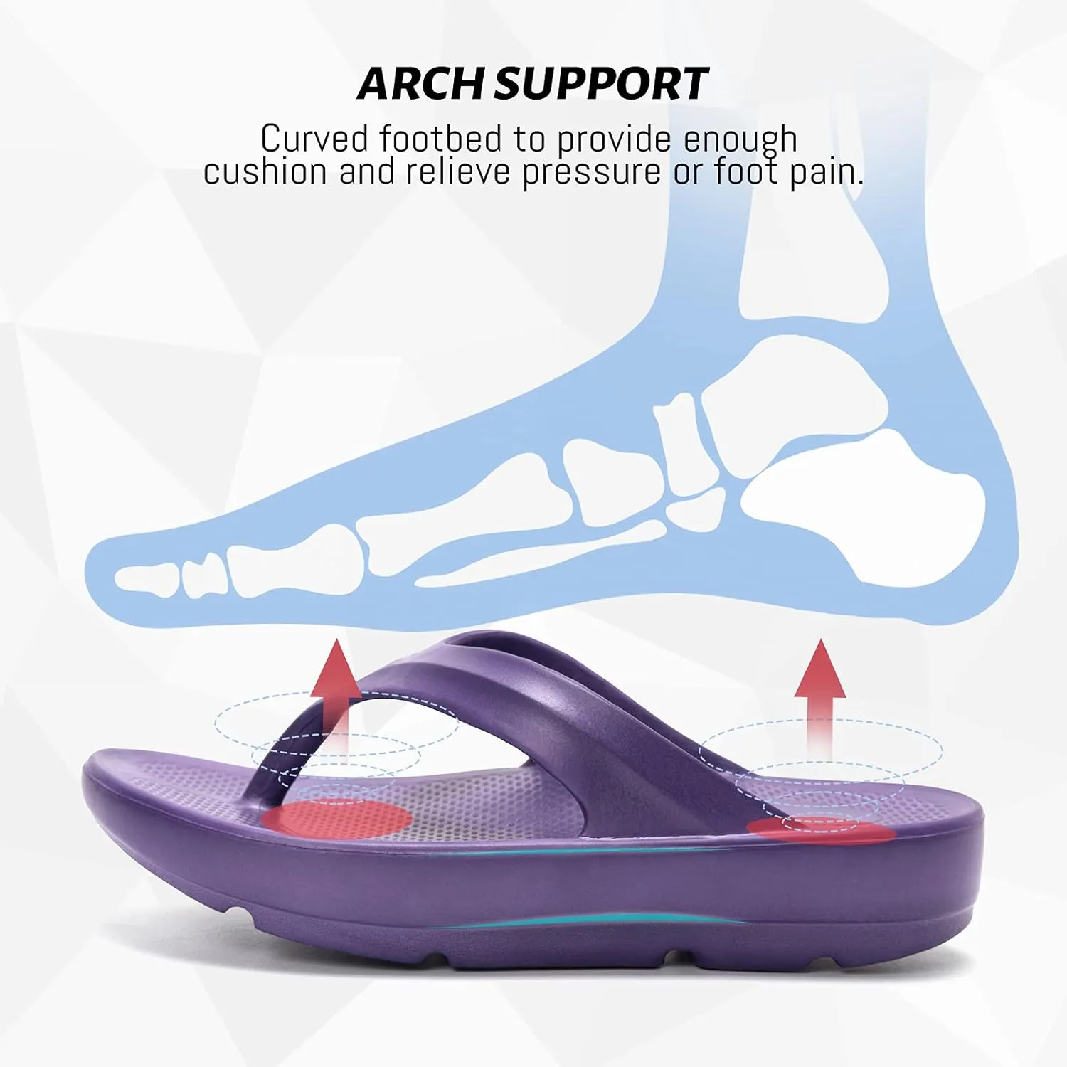 FUNKYMONKEY Women's Thong Flip Flop Ultra Soft Arch Support Sandals