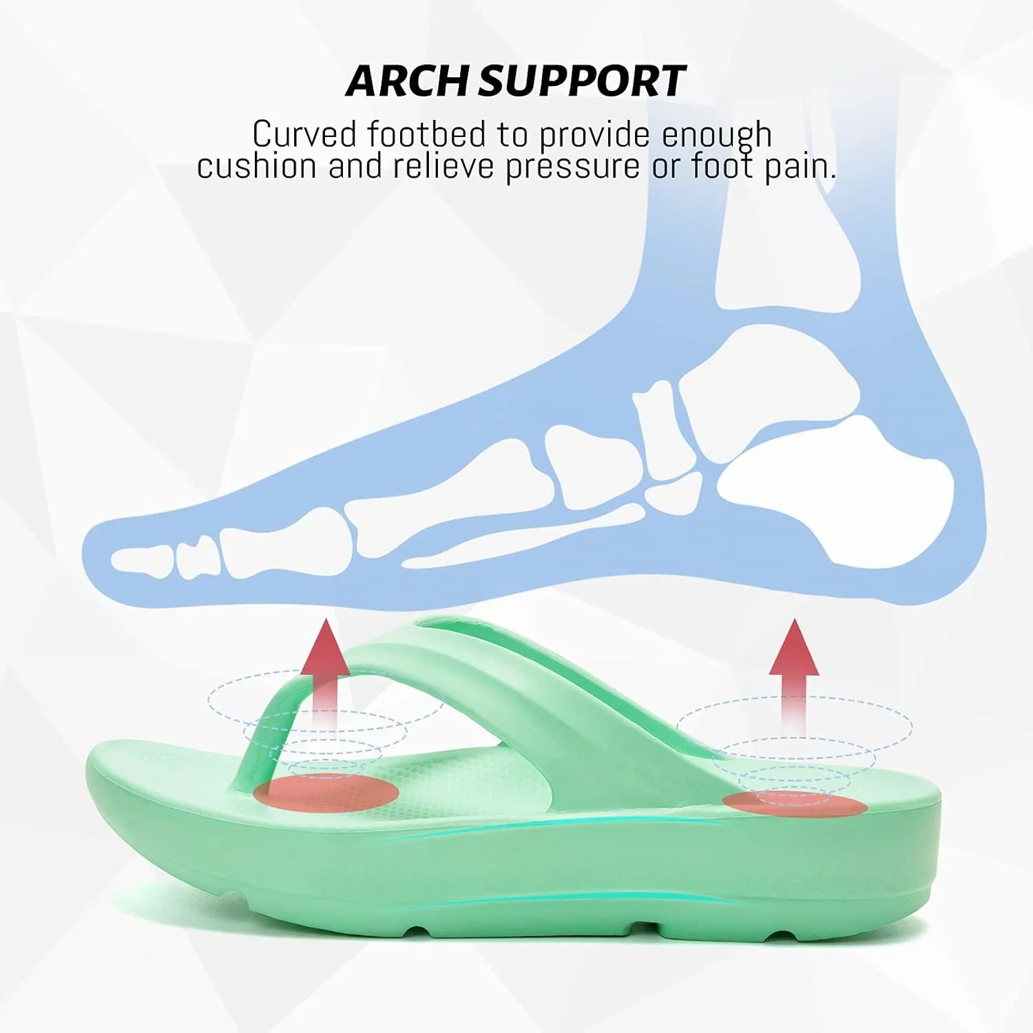 FUNKYMONKEY Women's Thong Flip Flop Ultra Soft Arch Support Sandals