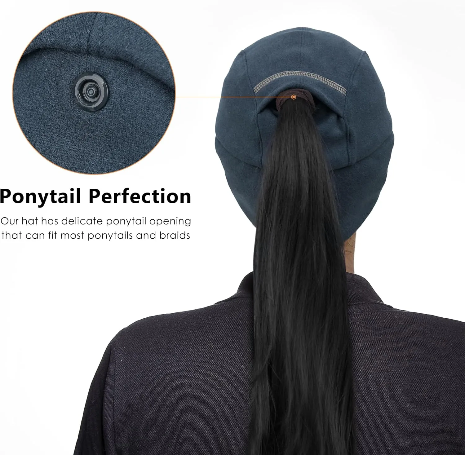 GADIEMKENSD Winter Running Baseball Cap Women Fleece Ponytail Hat with Ear Flaps Reflective Design 1Pack and 2Pack
