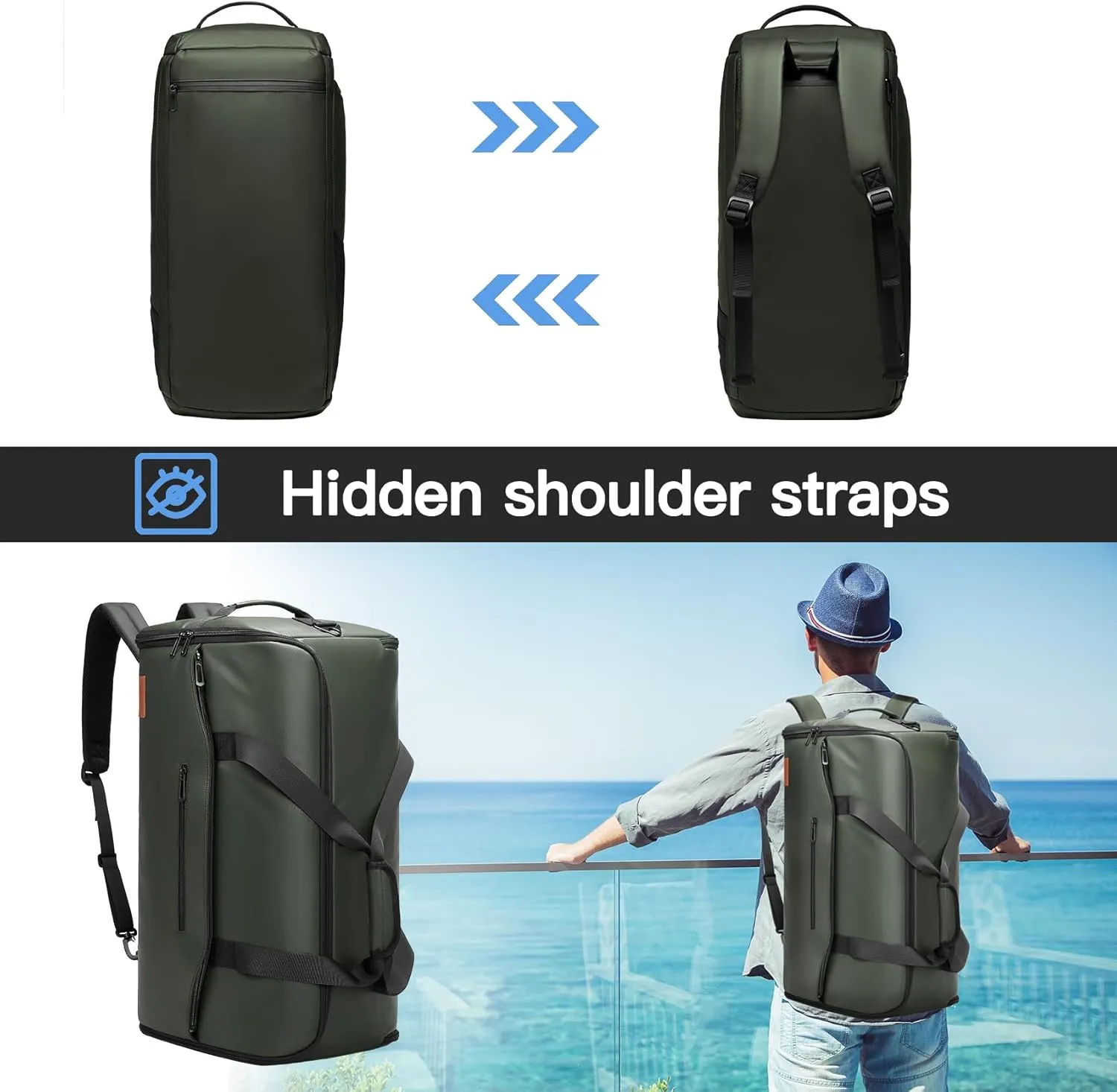 Garment Duffle Bags for Travel,Moulyan Convertible Garment Bag with Shoe Compartment,3 in 1 Waterproof Travel Suit Bag with Shoulder Strap for Men Women