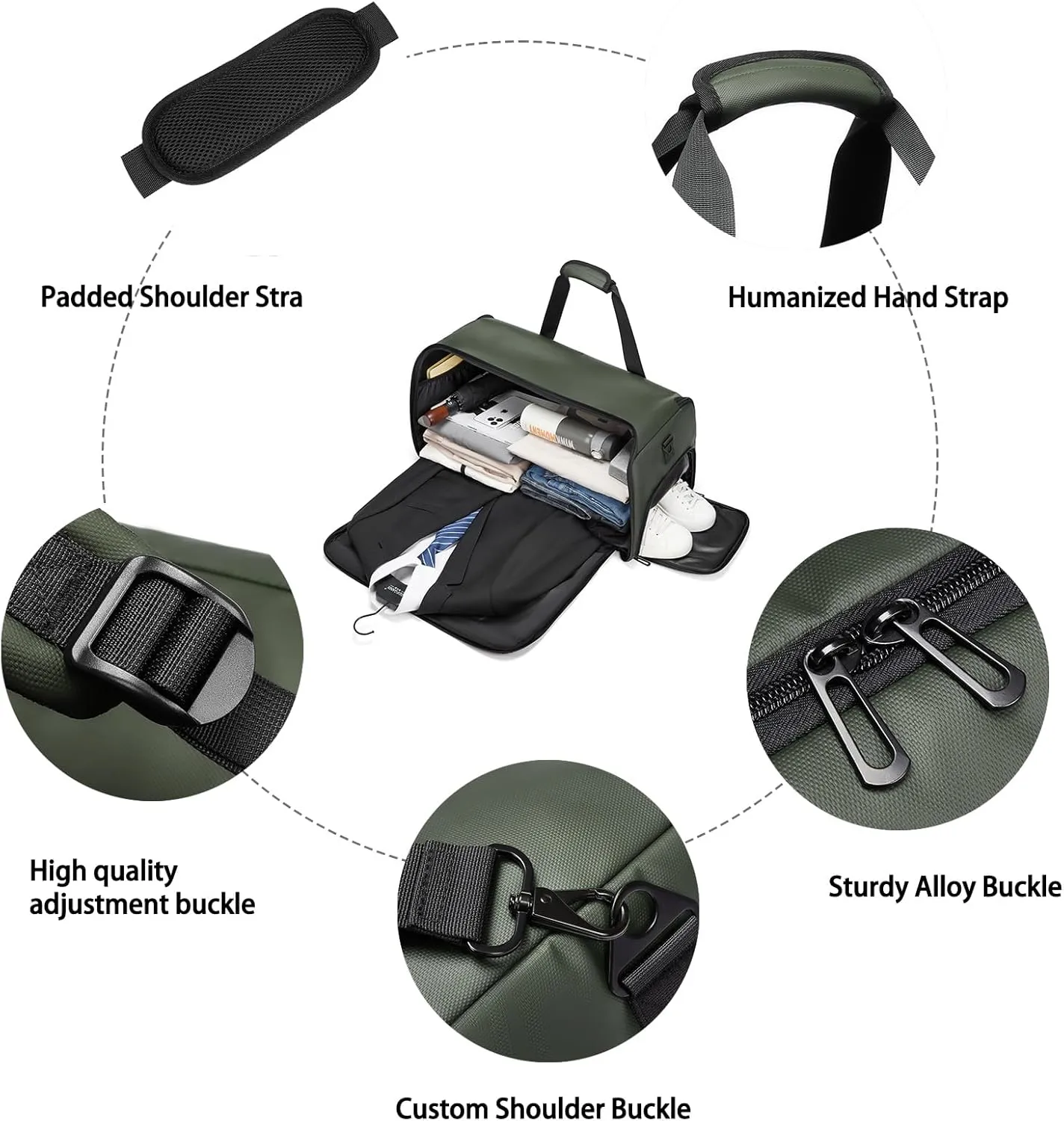 Garment Duffle Bags for Travel,Moulyan Convertible Garment Bag with Shoe Compartment,3 in 1 Waterproof Travel Suit Bag with Shoulder Strap for Men Women