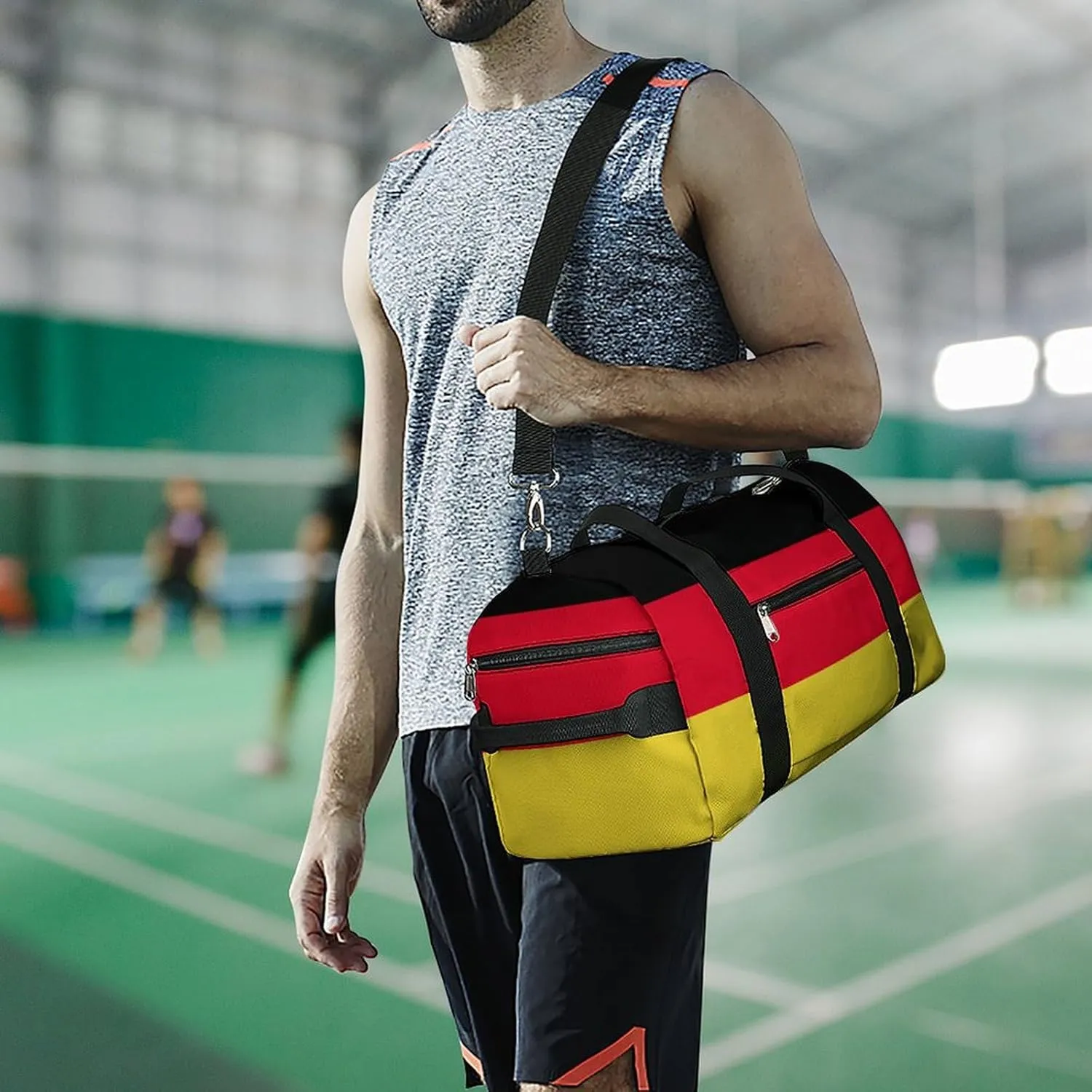 Germany Flag Duffel Bag for Men Women with Wet Pocket Shoe Compartment