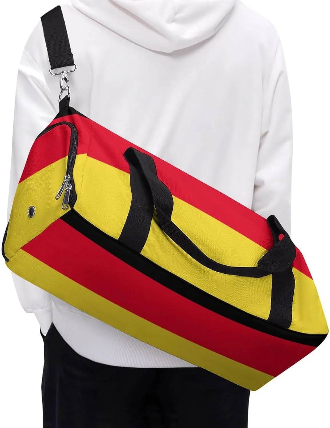 Germany Flag Duffel Bag for Men Women with Wet Pocket Shoe Compartment