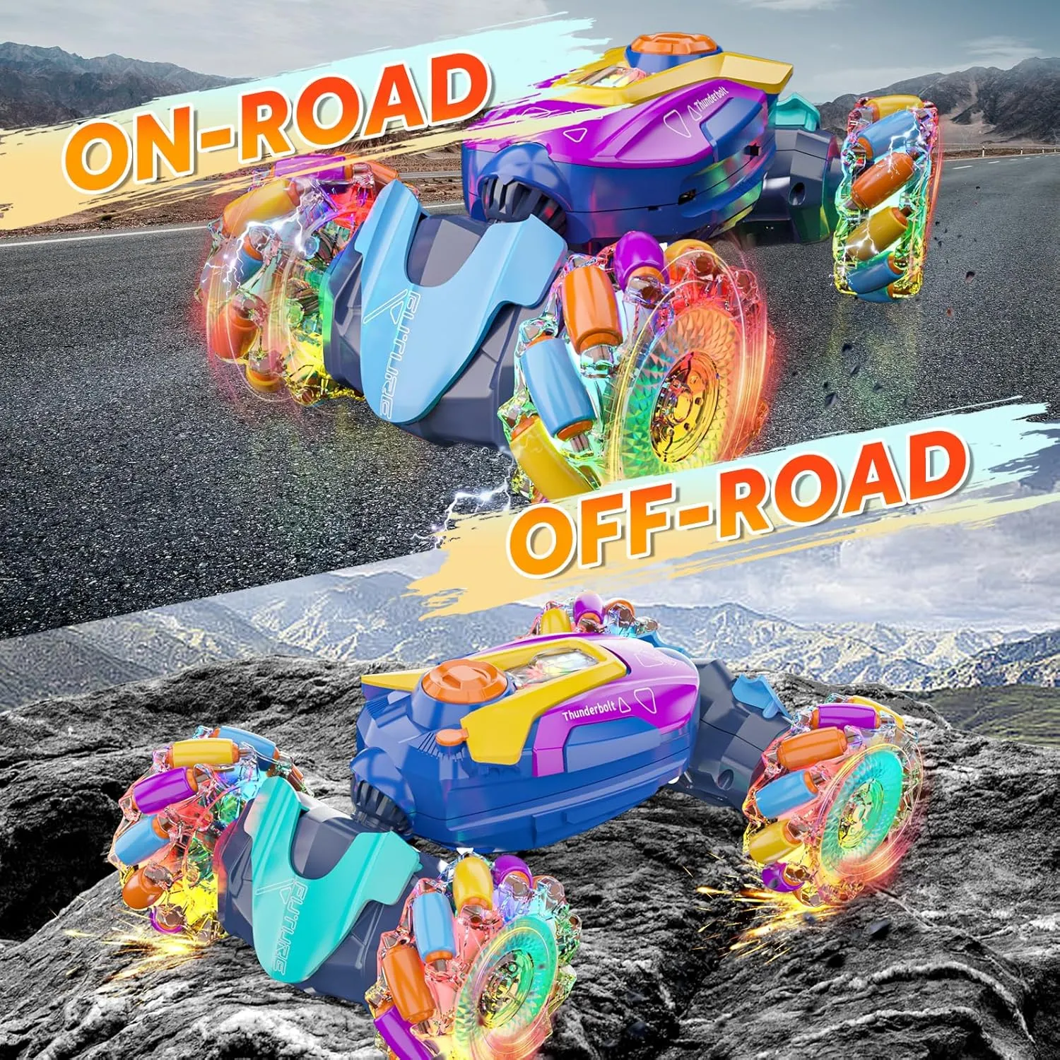 Gesture Sensing RC Stunt Car Remote Control Car 360° Rotating 4WD 2.4Ghz RC Cars Transform Car Toys for Boys 4-7 Birthday Present for Age 8-12, 2333RCCAR