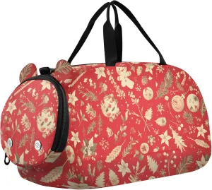 Gingerbread Christmas Small Gym Bag with Shoes Compartment Lightweight Weekend Overnight Carry on Bag for Boys and Girls