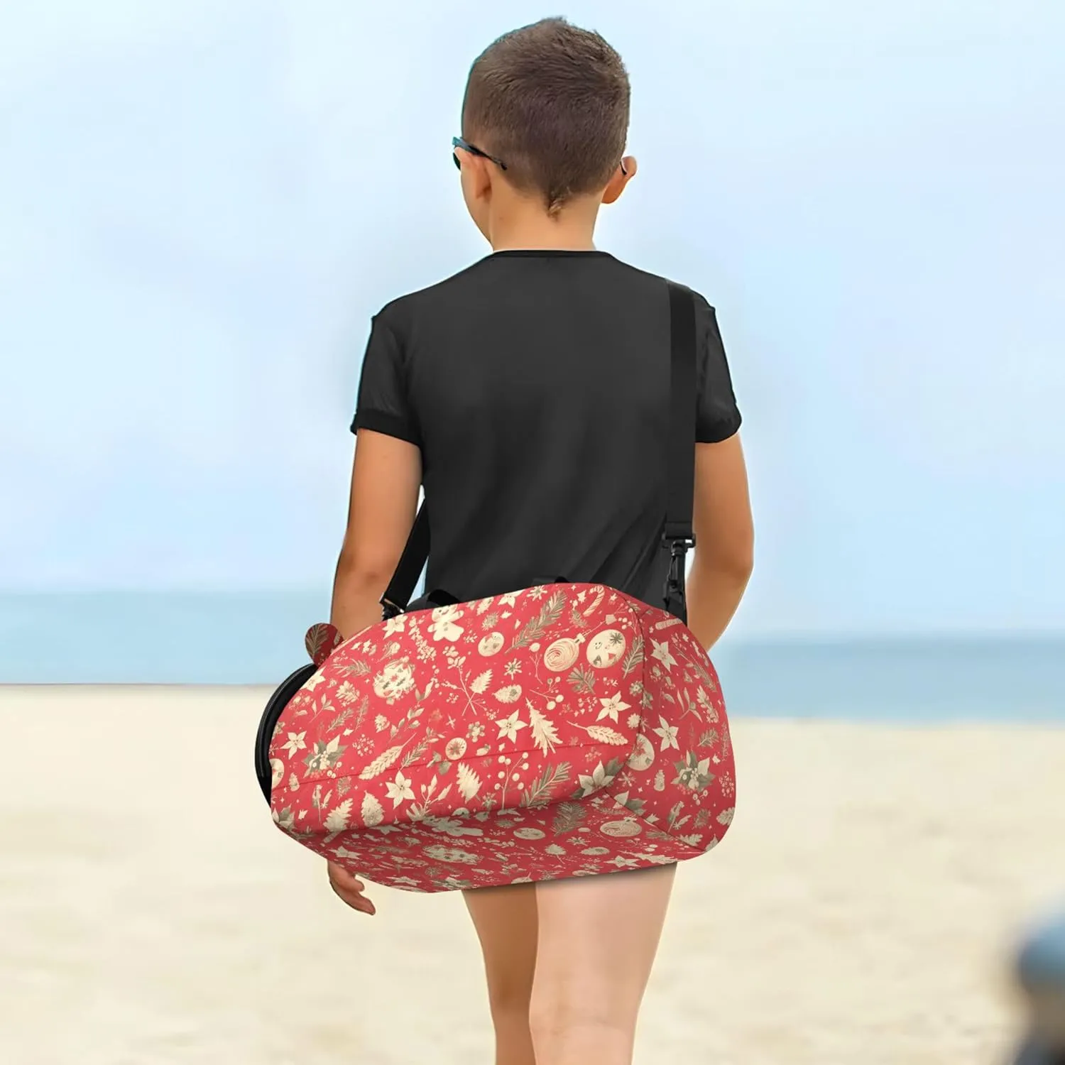 Gingerbread Christmas Small Gym Bag with Shoes Compartment Lightweight Weekend Overnight Carry on Bag for Boys and Girls