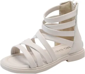 Girls Kids Rubber Sole Ankle Gl𝐚diator Sandals Breathable Cool Slip On Soft Summer Shoes Baby Toddler Light Comfy Shoes