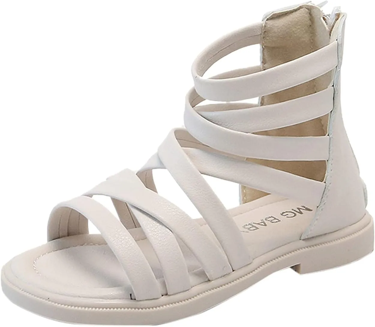 Girls Kids Rubber Sole Ankle Gl𝐚diator Sandals Breathable Cool Slip On Soft Summer Shoes Baby Toddler Light Comfy Shoes