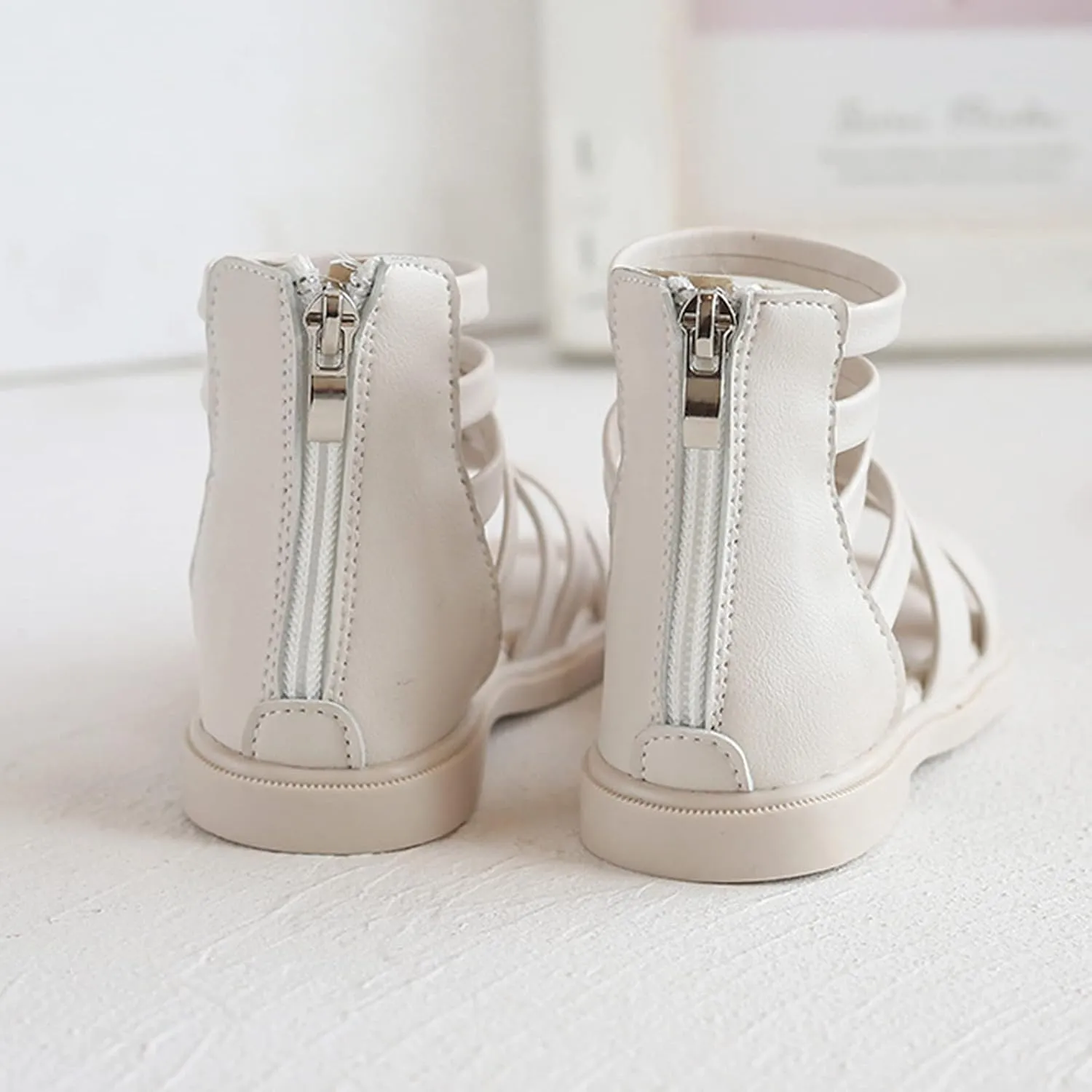 Girls Kids Rubber Sole Ankle Gl𝐚diator Sandals Breathable Cool Slip On Soft Summer Shoes Baby Toddler Light Comfy Shoes