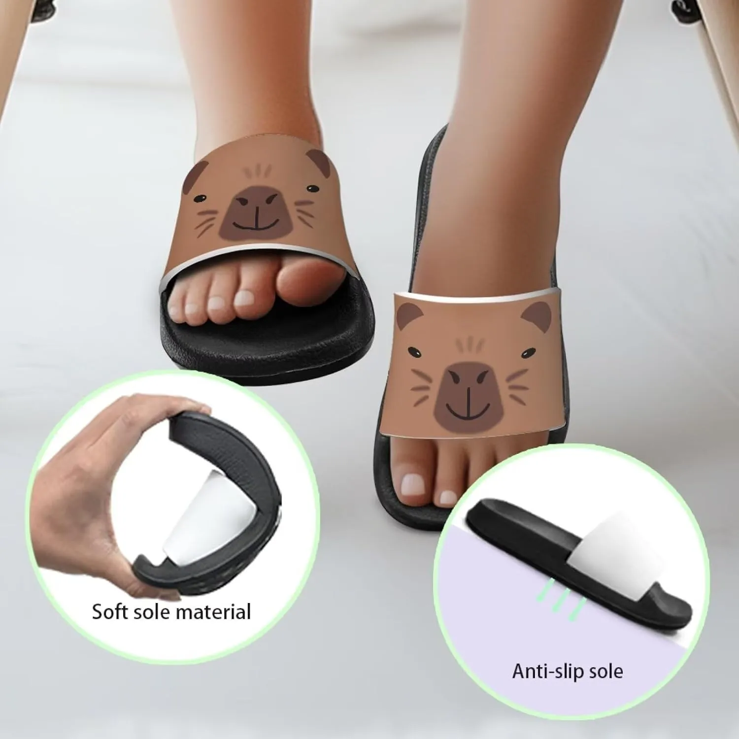 Girls Slide Sandals Lightweight Kids Summer Slippers Suitable Park, Have a Picnic
