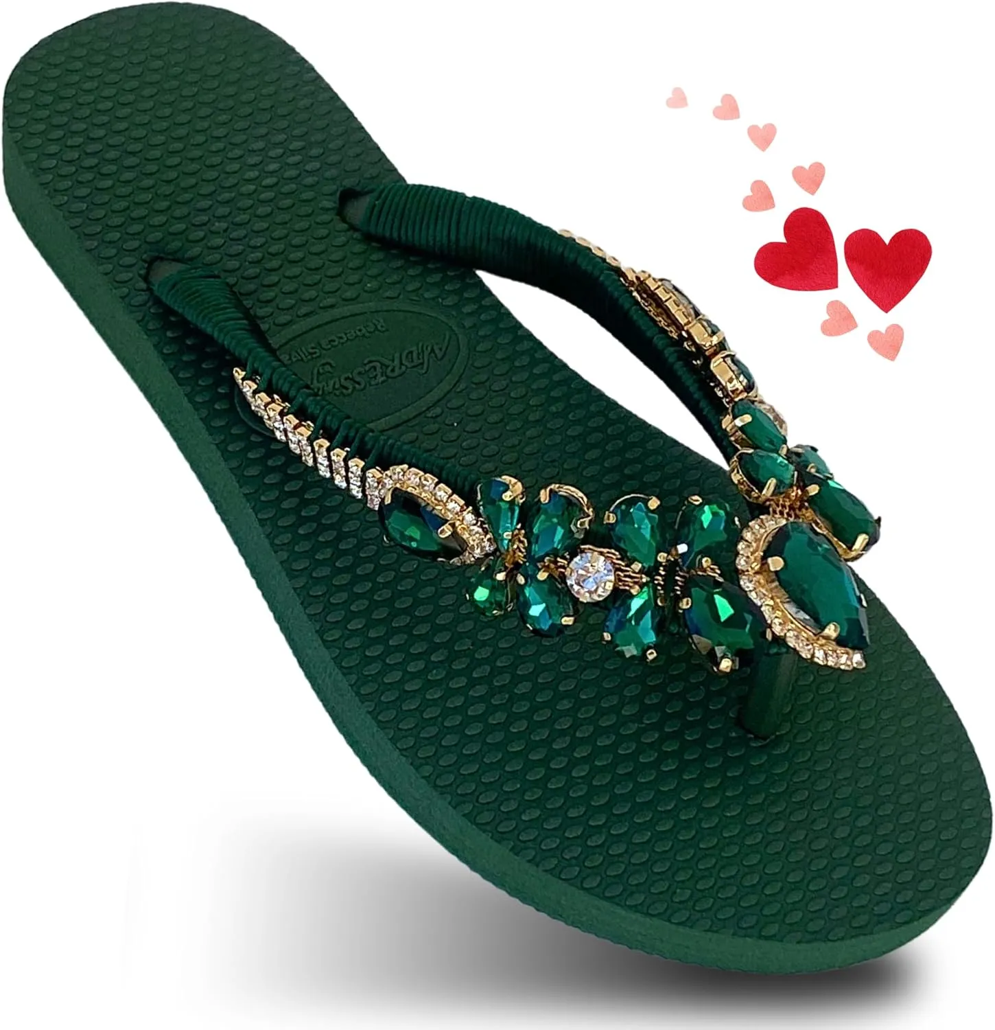 Glam Rhinestones Flip Flops For Women