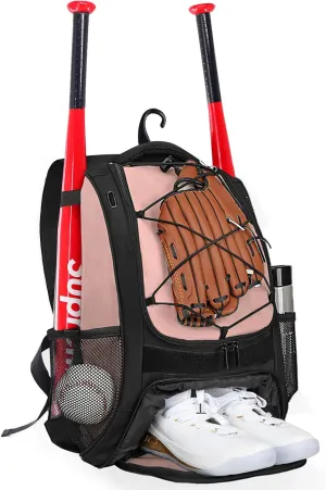 Goloni Baseball Bag,Backpack for Baseball, T-Ball & Softball Equipment & Gear,Softball Bag with Shoe Compartment,Fence Hook