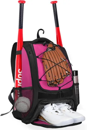 Goloni Baseball Bag,Backpack for Baseball, T-Ball & Softball Equipment & Gear,Softball Bag with Shoe Compartment,Fence Hook
