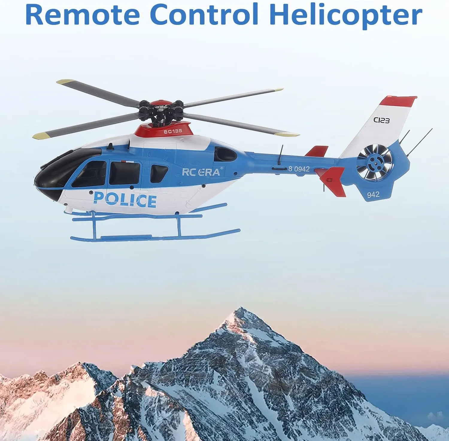 GoolRC C123 RC Helicopter, 6CH Remote Control Helicopter, 1:36 2.4GHz EC135 RC Aircraft with 6-Axis Gyro, 3D Flip, Inverted Flight, Altitude Hold, One Key Take Off/Landing, 2 Battery for Adults (Blue)