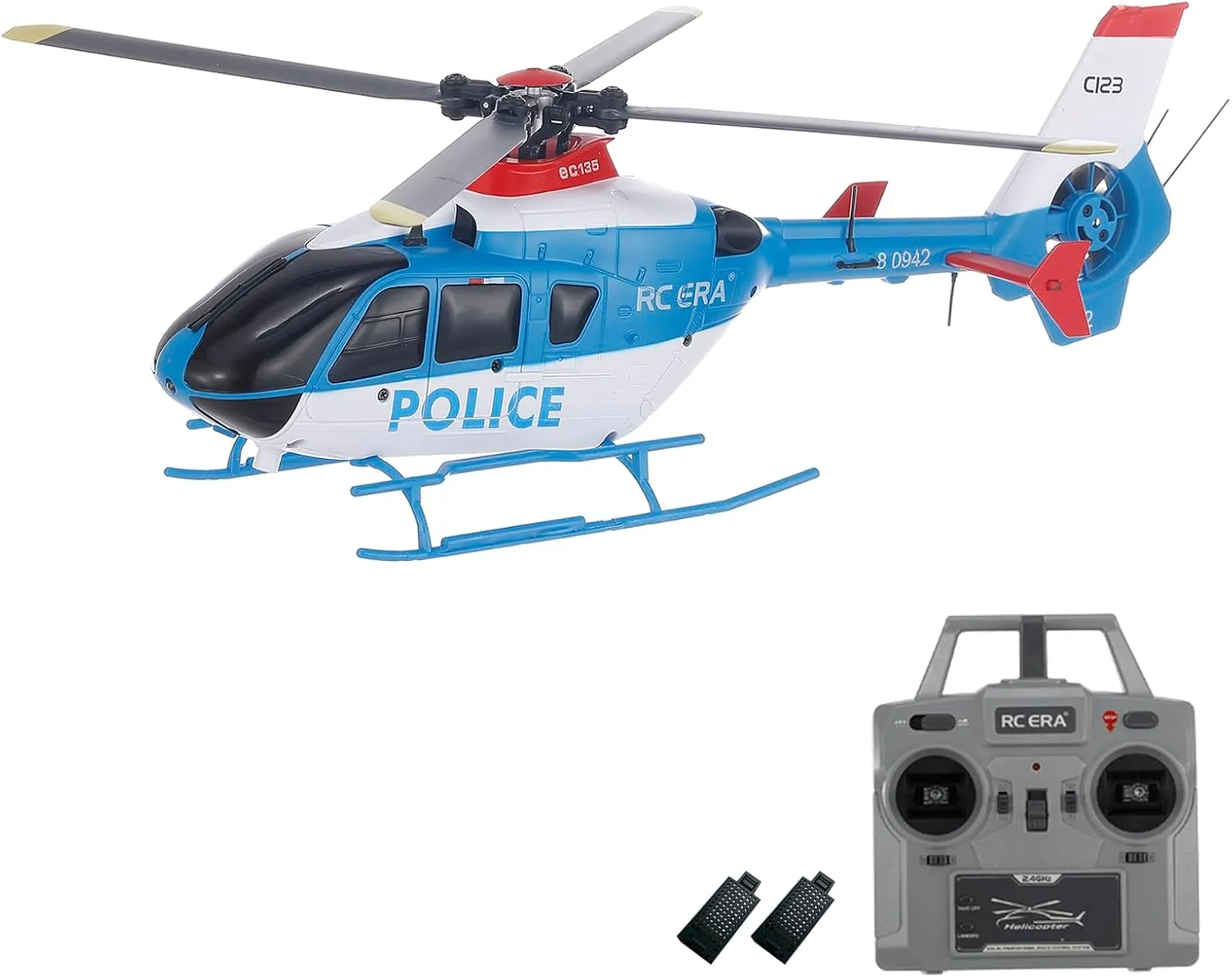 GoolRC C123 RC Helicopter, 6CH Remote Control Helicopter, 1:36 2.4GHz EC135 RC Aircraft with 6-Axis Gyro, 3D Flip, Inverted Flight, Altitude Hold, One Key Take Off/Landing, 2 Battery for Adults (Blue)