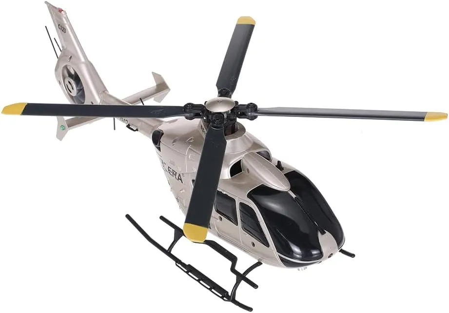 GoolRC C123 RC Helicopter, 6CH Remote Control Helicopter, 2.4GHz EC135 RC Aircraft with 6-Axis Gyro, 3D Flip, Inverted Flight, Altitude Hold, One Key Take Off/Landing, 2 Battery for Adults (Champagne)