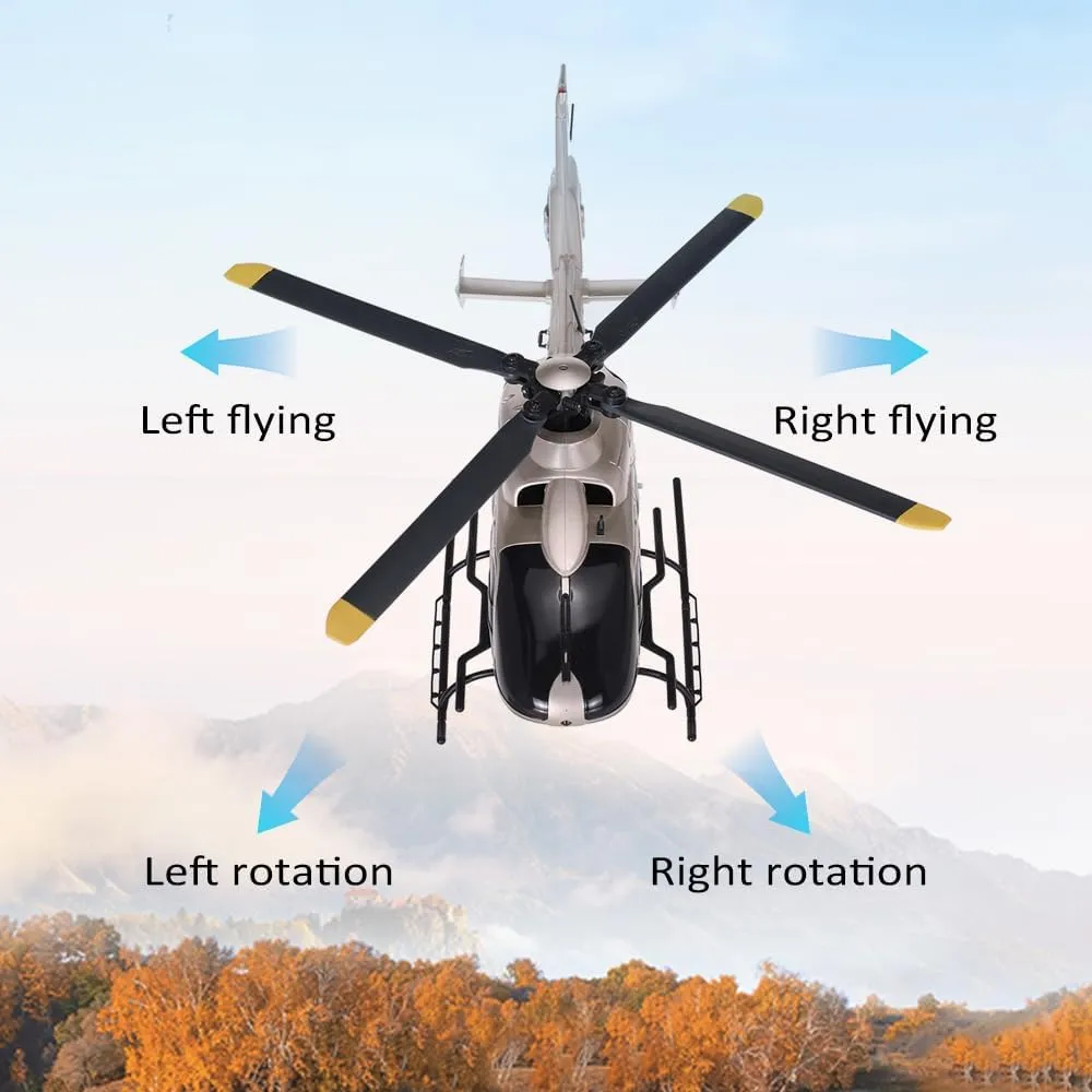 GoolRC C123 RC Helicopter, 6CH Remote Control Helicopter, 2.4GHz EC135 RC Aircraft with 6-Axis Gyro, 3D Flip, Inverted Flight, Altitude Hold, One Key Take Off/Landing, 2 Battery for Adults (Champagne)