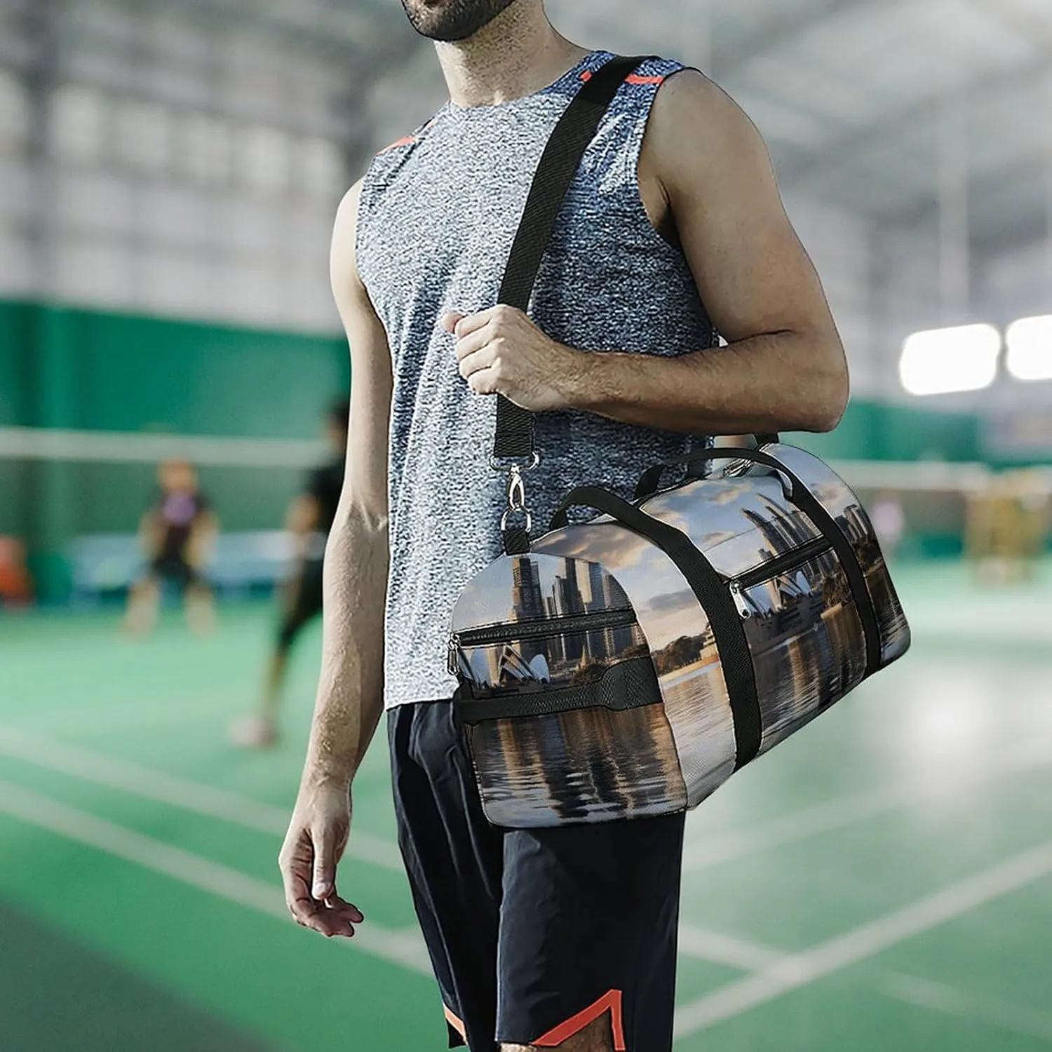 Gym Bag City Sydney Duffel Bag for Men Women Overnight Bag with Shoe Compartment Workout Bags