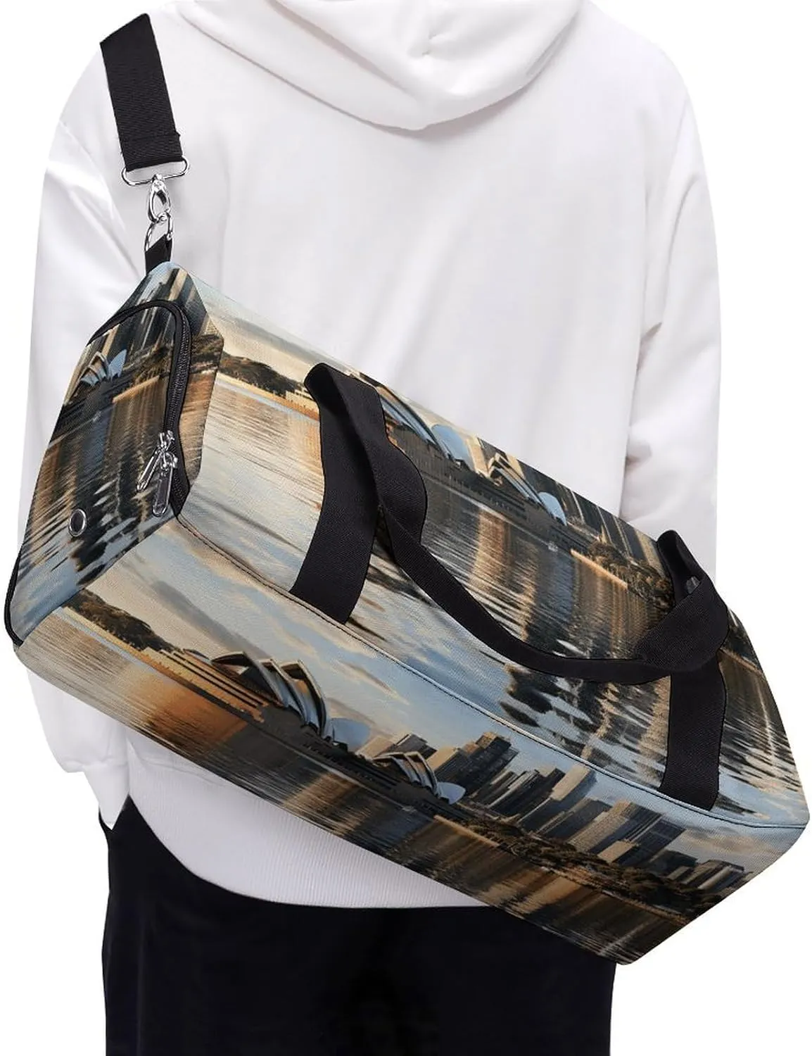 Gym Bag City Sydney Duffel Bag for Men Women Overnight Bag with Shoe Compartment Workout Bags