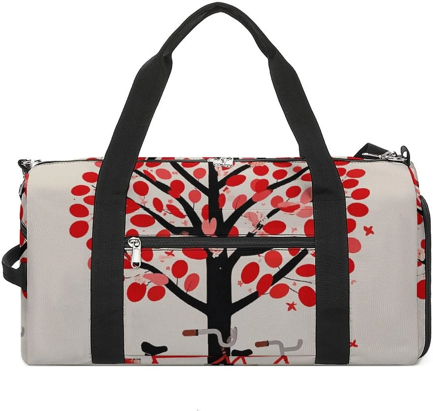 Gym Bags for Men Women Travel Duffle Bag Romantic Heart Tree And Bicycle Lightweight Carryon Gymbag Sports Bag for Travel