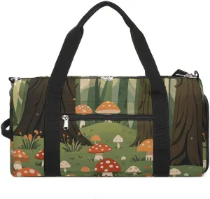 Gym Bags for Men Women Travel Duffle Bag Vintage Forest And Mushroom Lightweight Carryon Gymbag Sports Bag for Travel