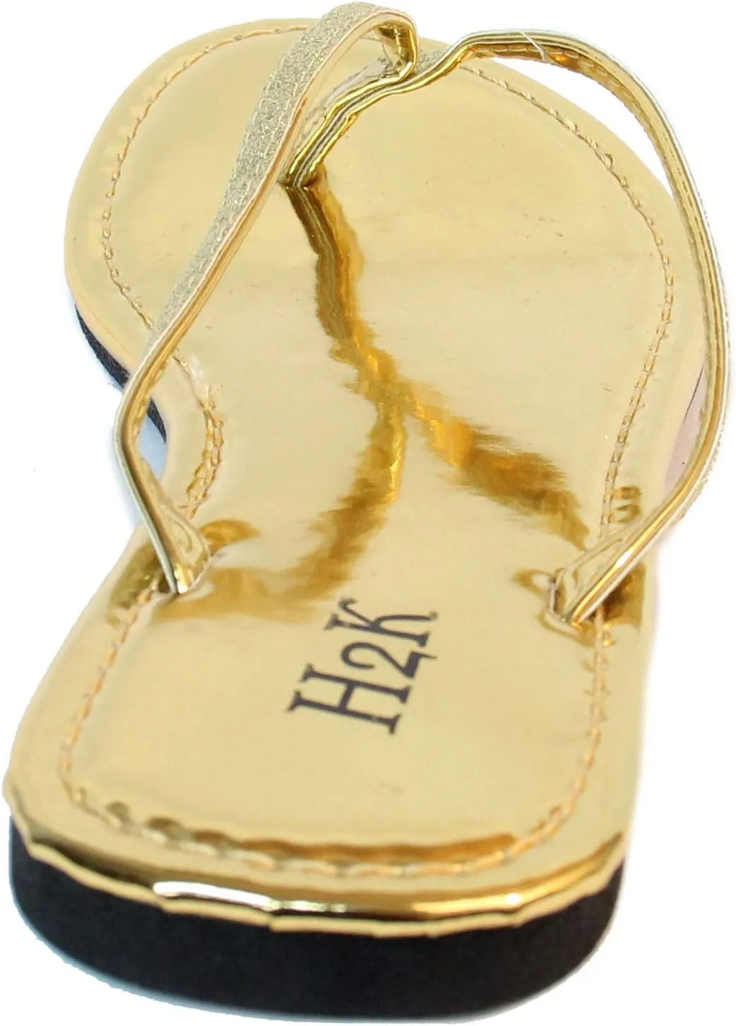 H2K Women's Glitter Flat Thong Sandal