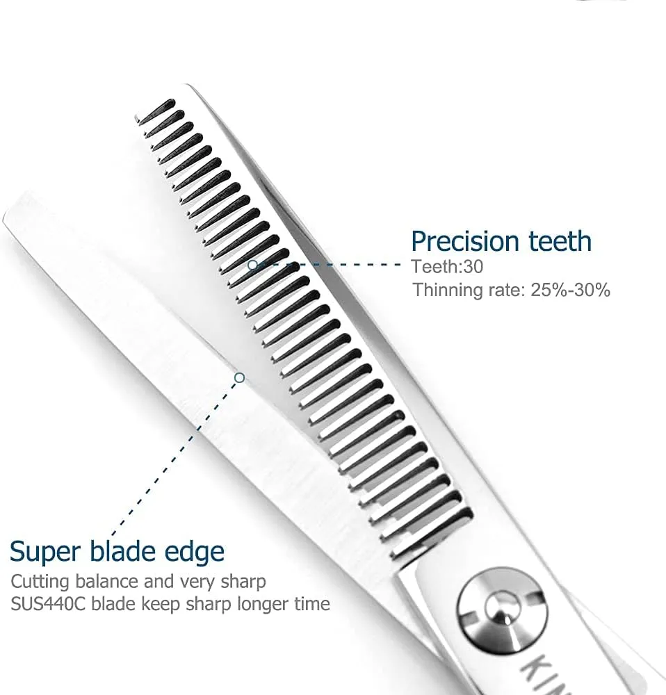 Hair Scissors left hand Thinning Scissors 6 Inch Barber Left hand Hair Thinning Shears Lefty Barber Shears KINSARO for Hairdresser Barbershop or Home Use