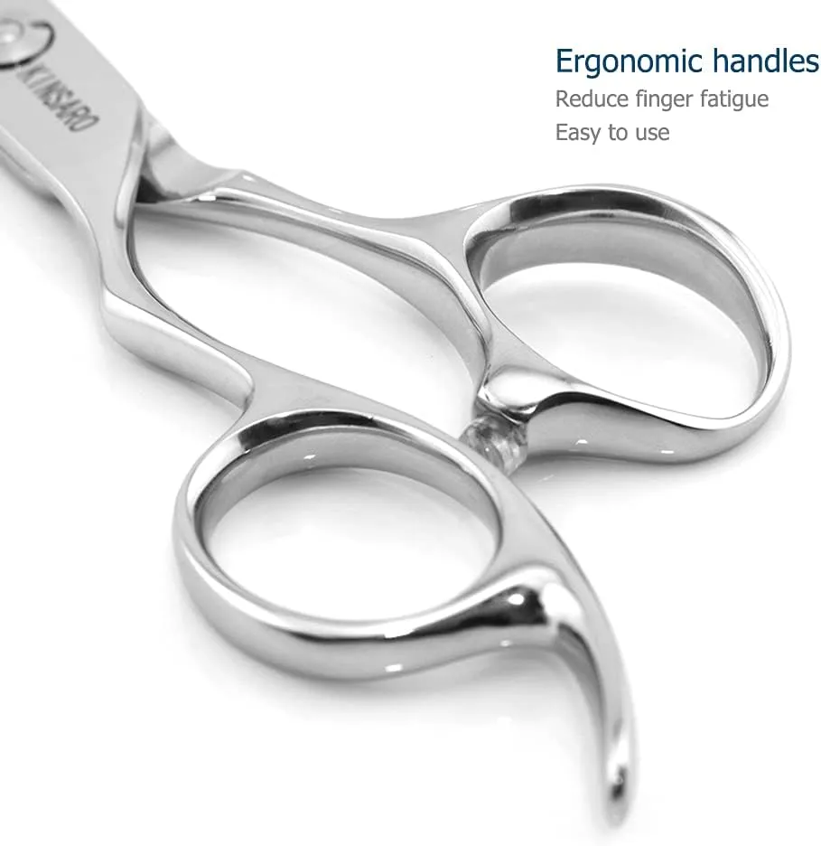 Hair Scissors left hand Thinning Scissors 6 Inch Barber Left hand Hair Thinning Shears Lefty Barber Shears KINSARO for Hairdresser Barbershop or Home Use