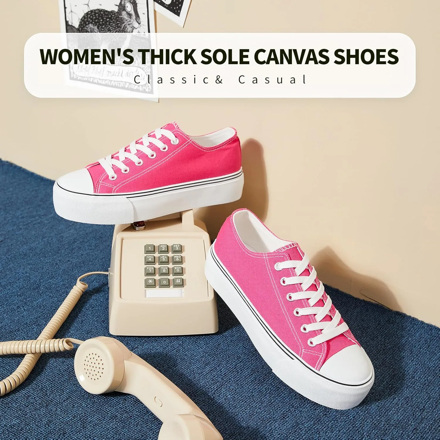 hash bubbie Platform Sneakers for Women White Platform Shoes Low Top Tennis Shoes Non Slip Black Fashion Canvas Sneakers