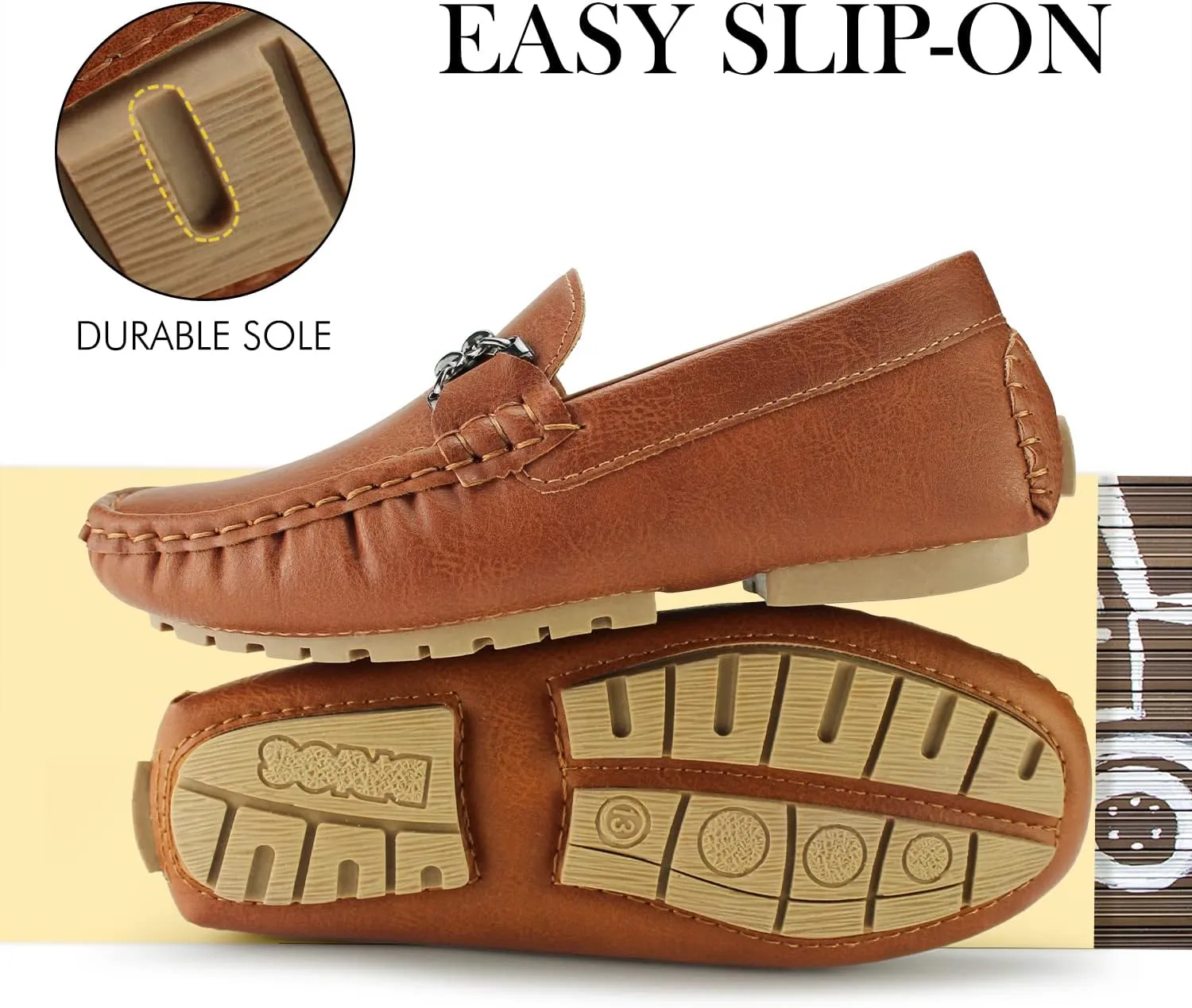 Hawkwell Kids Casual Penny Loafer Moccasin Dress Driver Shoes(Toddler/Little Kid/Big Kid)