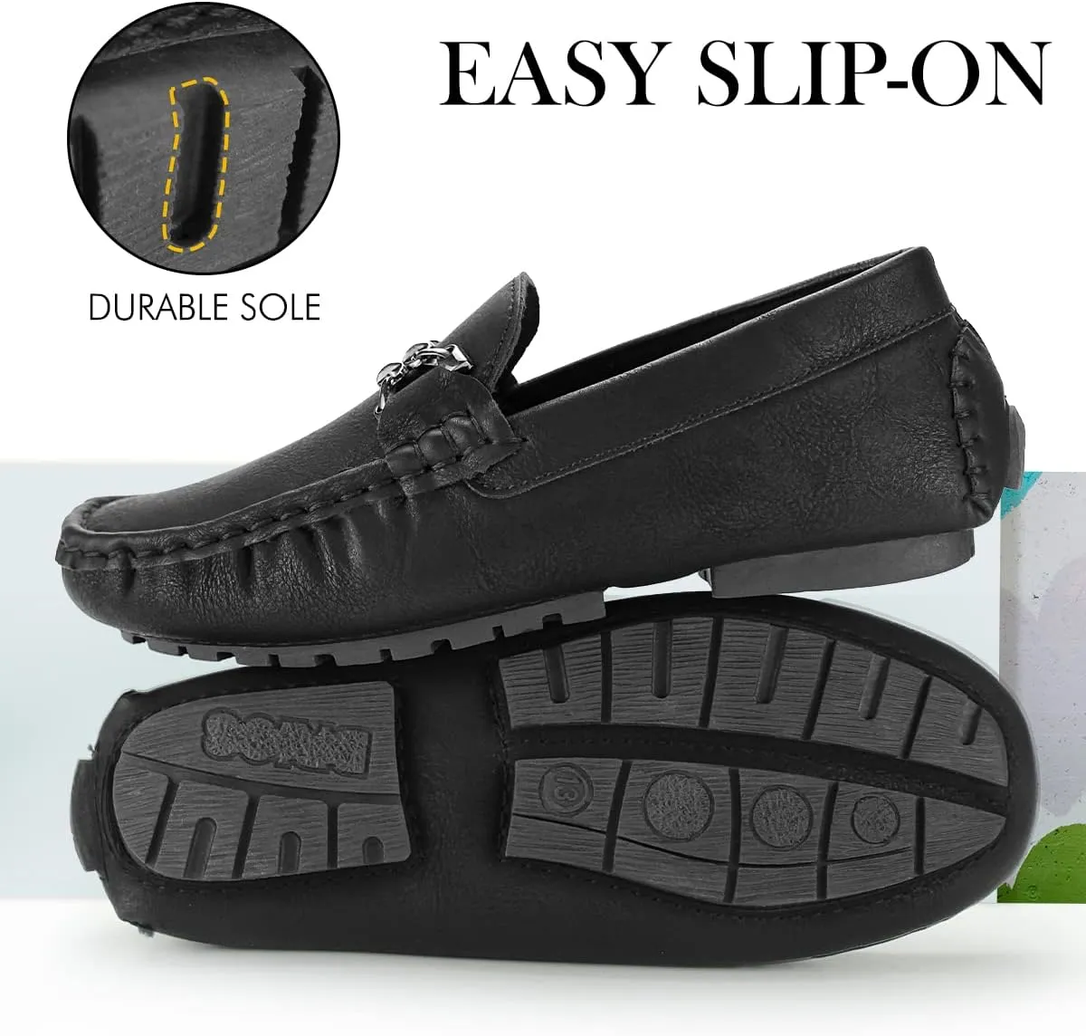 Hawkwell Kids Casual Penny Loafer Moccasin Dress Driver Shoes(Toddler/Little Kid/Big Kid)