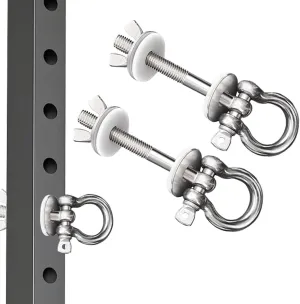 Heavy Duty Power Rack Attachments with Silicone gaskets for Resistance Band. Stainless Steel Band Pegs for 1-3 inch Power Rack,O-Ring Attachment for Power Rack Squat Racks-2PACK(Large)