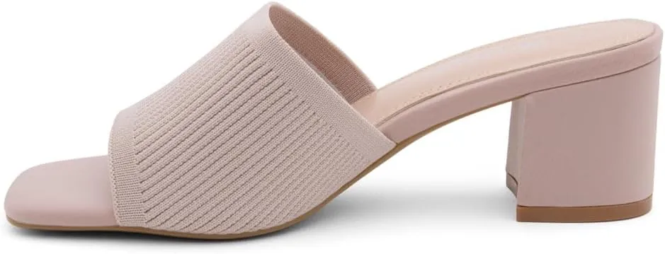 Herstyle Women's Low Heel Slip-On Heeled Mules 2025, Chunky Block Heeled Sandals & Dressy Small Heels, Square Toe | Comfortable Casual Slides for Everyday, Party & Wedding