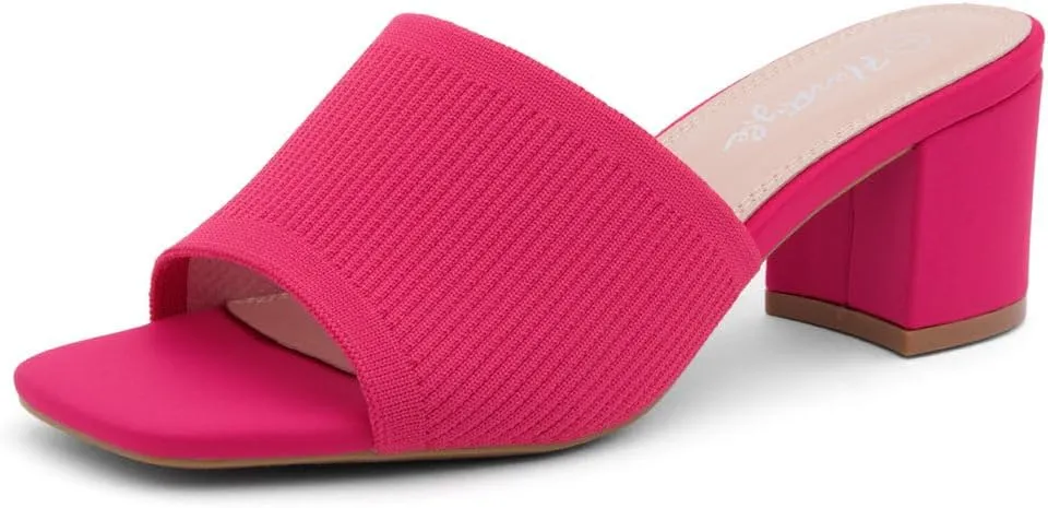 Herstyle Women's Low Heel Slip-On Heeled Mules 2025, Chunky Block Heeled Sandals & Dressy Small Heels, Square Toe | Comfortable Casual Slides for Everyday, Party & Wedding