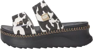 Hey Dude 41762-0HOW8 Delray Slide Whipstitch Black/Cow W8