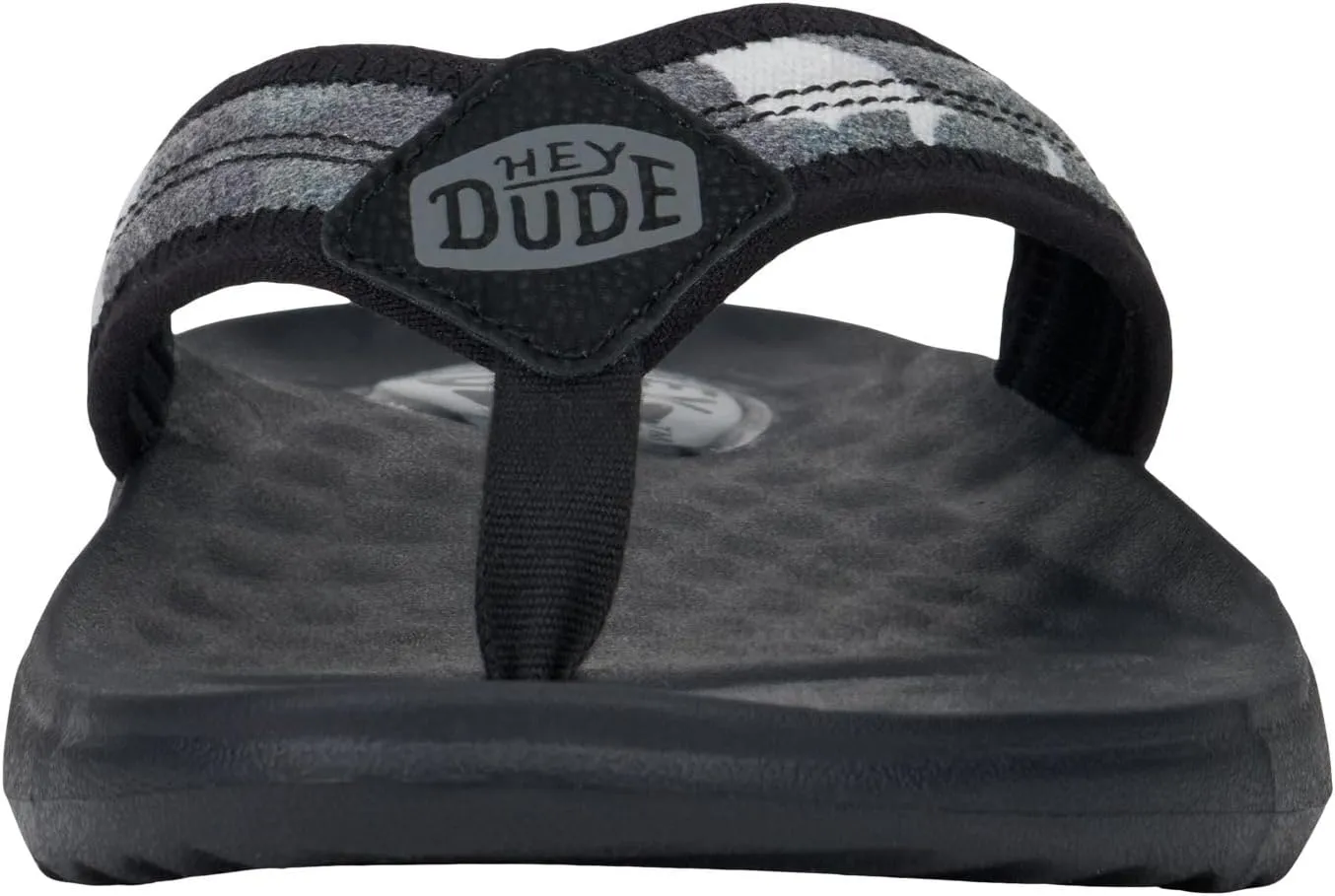 Hey Dude Men's Myers Flip Classic Black/Black | Men's Shoes | Men Slip-on Sandals | Comfortable & Light-Weight