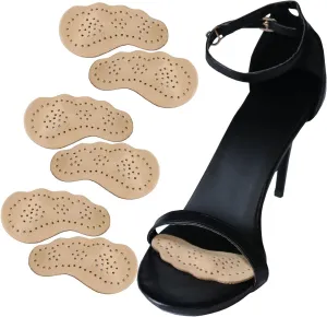 High Heel Inserts-Ball of Foot Cushion Prevent Foot from Sliding Foward,Adhesive Forefoot Metatarsal Pads for Women Relief Blister Callus Pain,Lambskin Non-Slip Shoe Insoles for Pumps Boots Flats