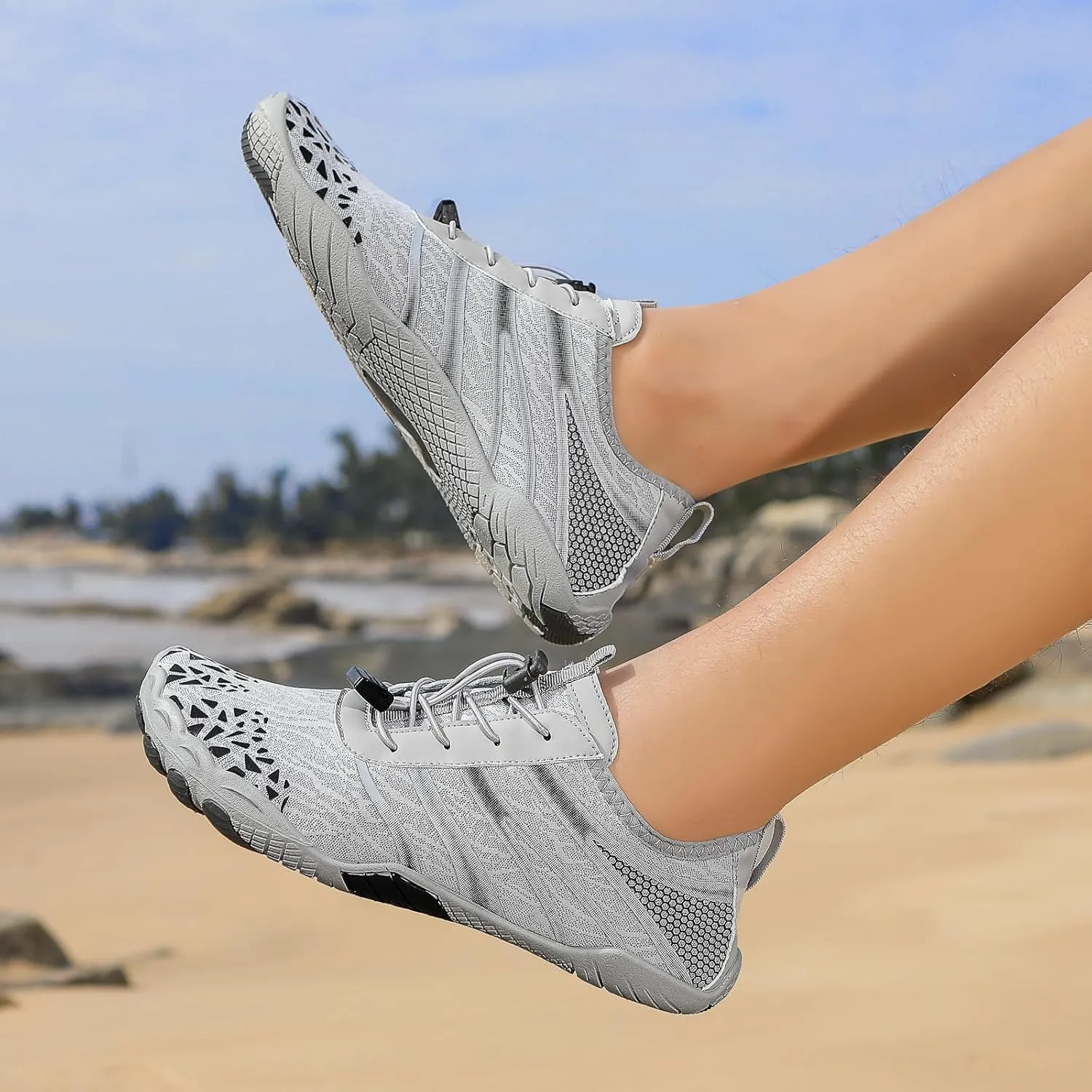 Hike Barefoot Water Shoes for Women Men, Barefoot Shoes with Wide Toe Box, Non-Slip & Quick Dry Breathable Aqua Socks for Beach Pool Aqua Swim Surf Hiking Walking Shoes