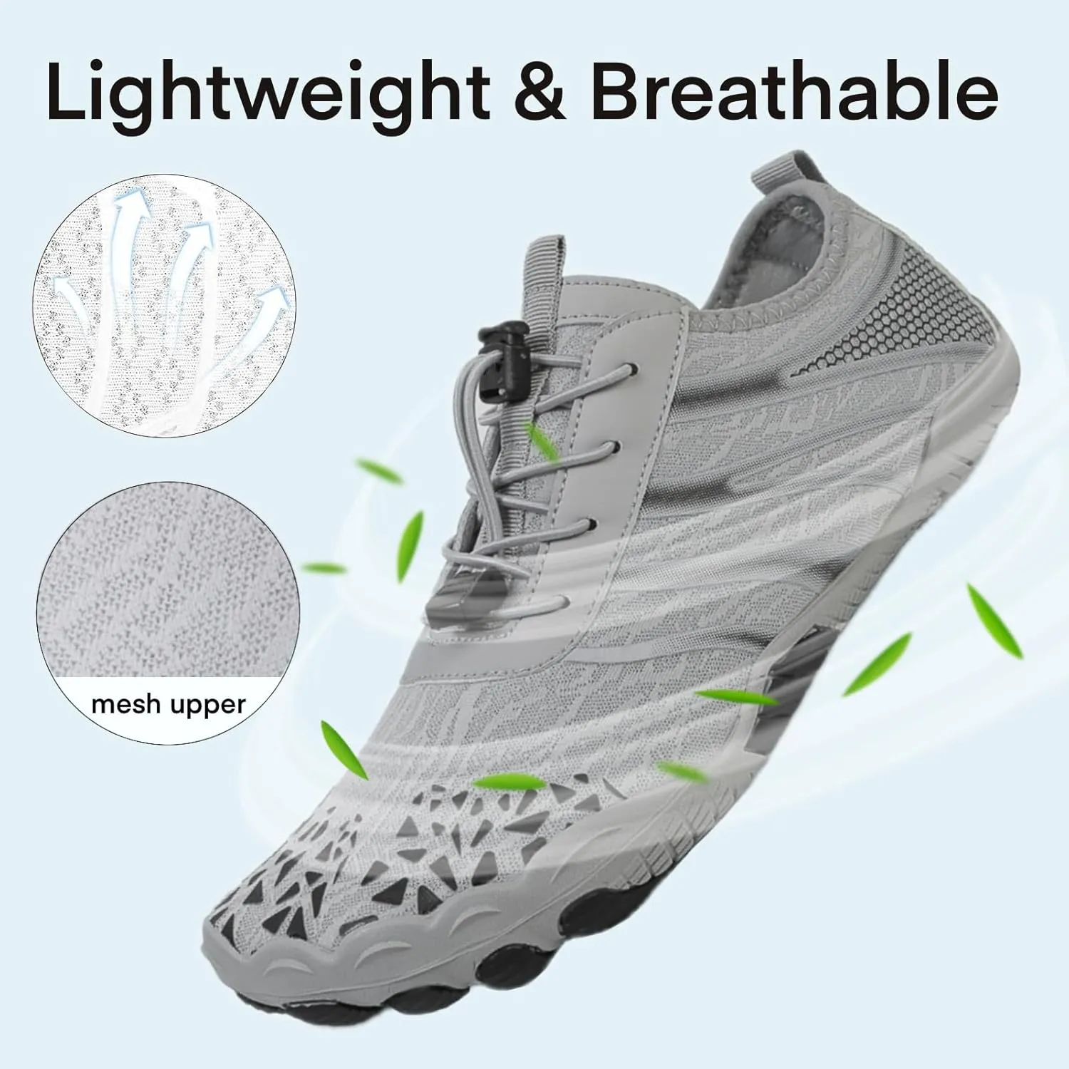 Hike Barefoot Water Shoes for Women Men, Barefoot Shoes with Wide Toe Box, Non-Slip & Quick Dry Breathable Aqua Socks for Beach Pool Aqua Swim Surf Hiking Walking Shoes