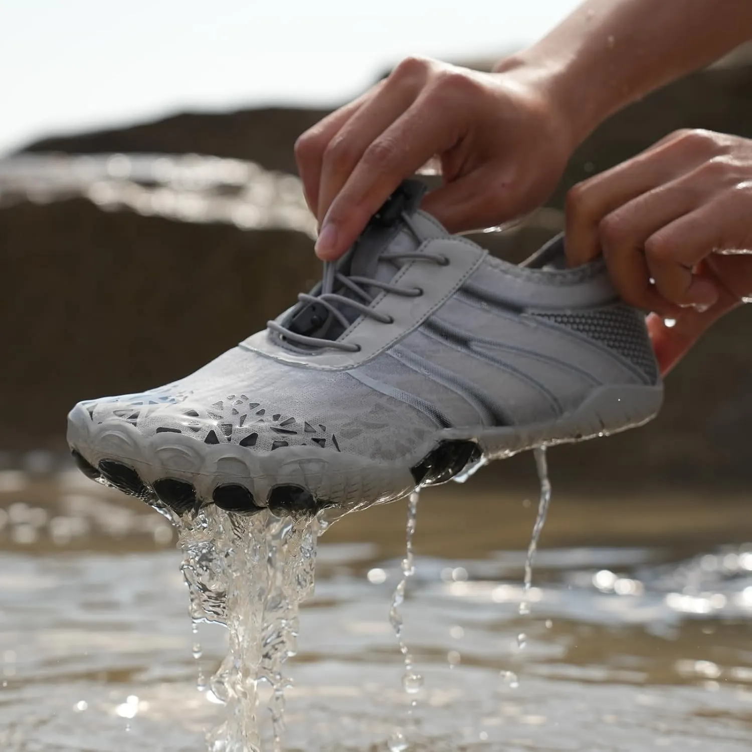 Hike Barefoot Water Shoes for Women Men, Barefoot Shoes with Wide Toe Box, Non-Slip & Quick Dry Breathable Aqua Socks for Beach Pool Aqua Swim Surf Hiking Walking Shoes