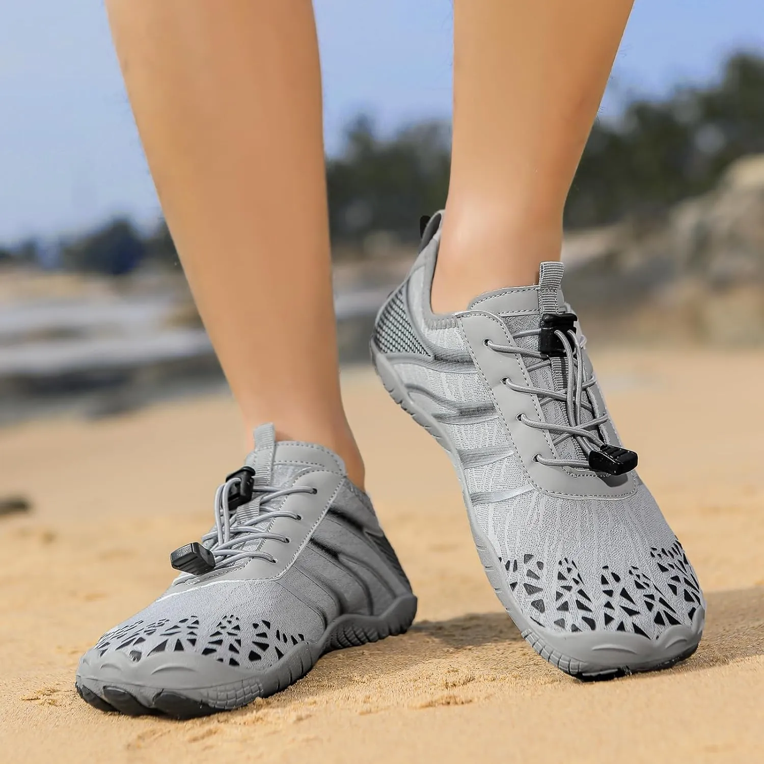 Hike Barefoot Water Shoes for Women Men, Barefoot Shoes with Wide Toe Box, Non-Slip & Quick Dry Breathable Aqua Socks for Beach Pool Aqua Swim Surf Hiking Walking Shoes