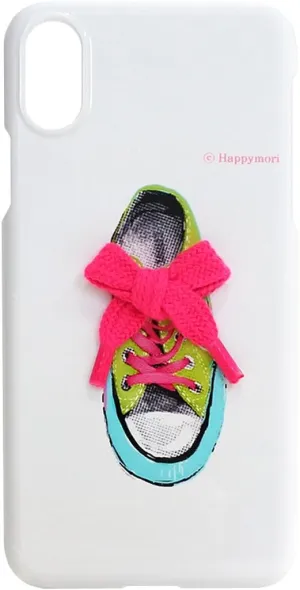 HM14480i65 iPhone Xs Max Case, Vivid/Flower Shoe Bar Sneakers (Happy Mori New Vivid/Flower Shoe), 6.5-Inch iPhone Cover, Wireless Charging Compatible