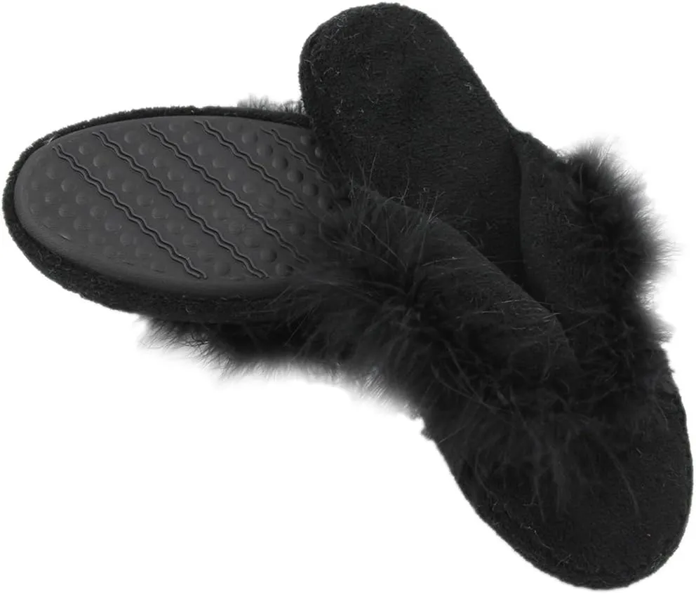 Home Slipper Women's Soft Fleece Indoor Non-Slip House Flip-Flops SPA Thong Slippers